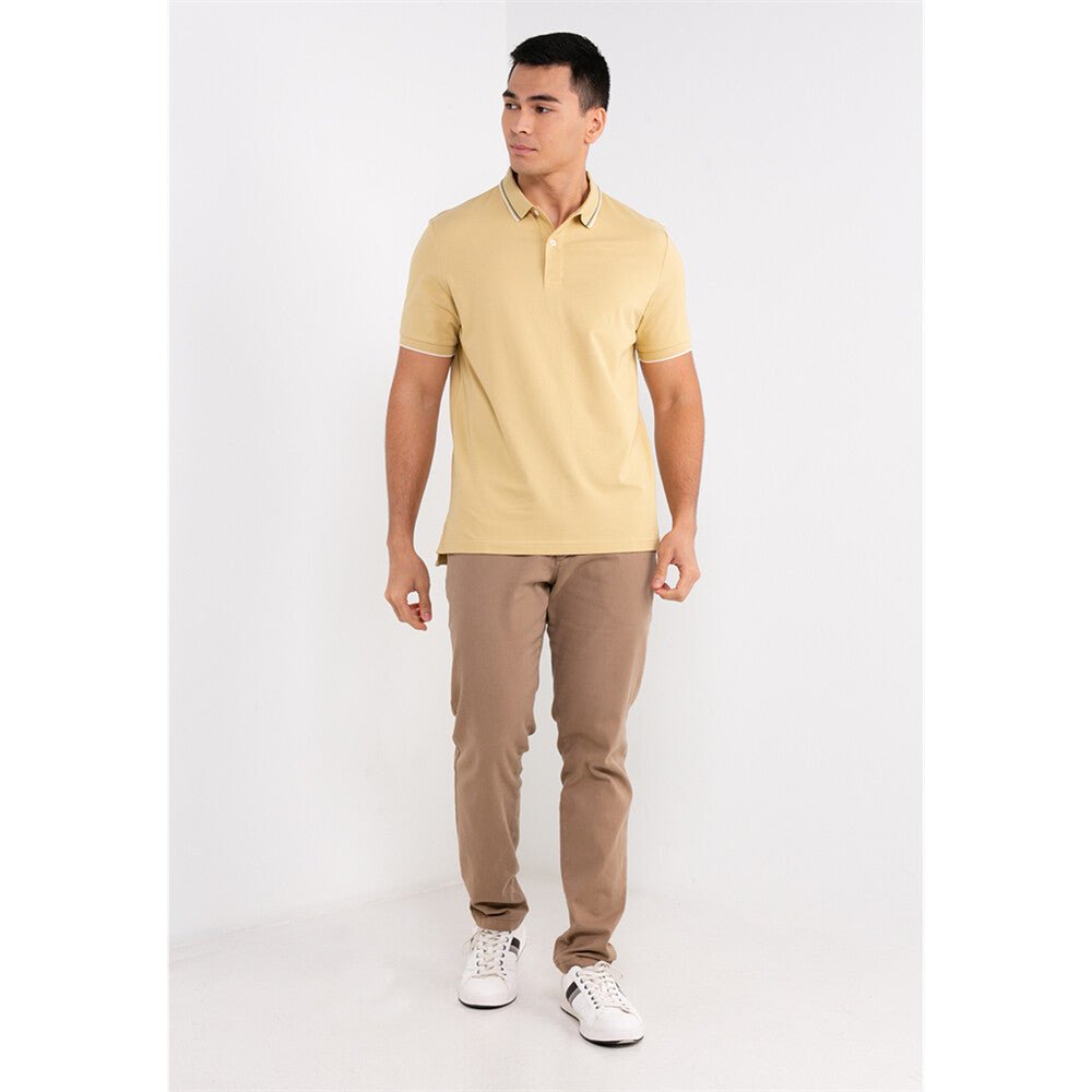 Giordano Men's Cotton Lycra Pique Slim Fit Polo - Premium Polo
