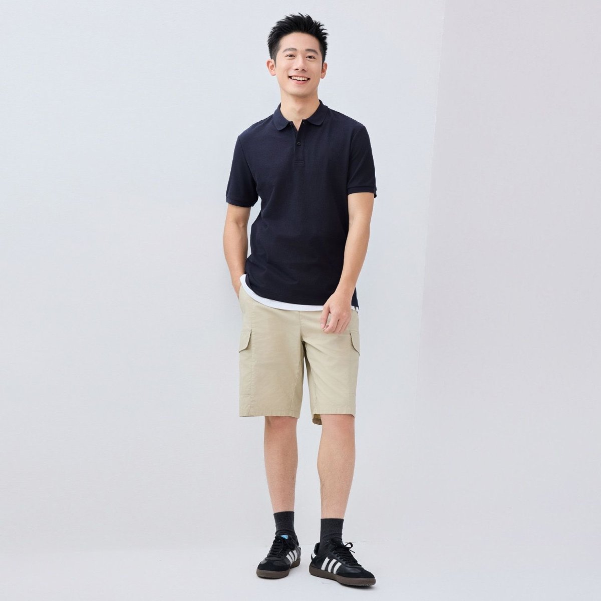 Giordano Men's Cotton Lycra Stretch Solid Polo Shirt - Premium Polo