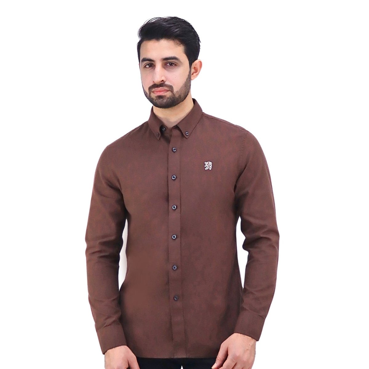 Giordano Men's Cotton Oxford Full Opening Long Sleeve Slim Fit Shirt - Premium Shirts