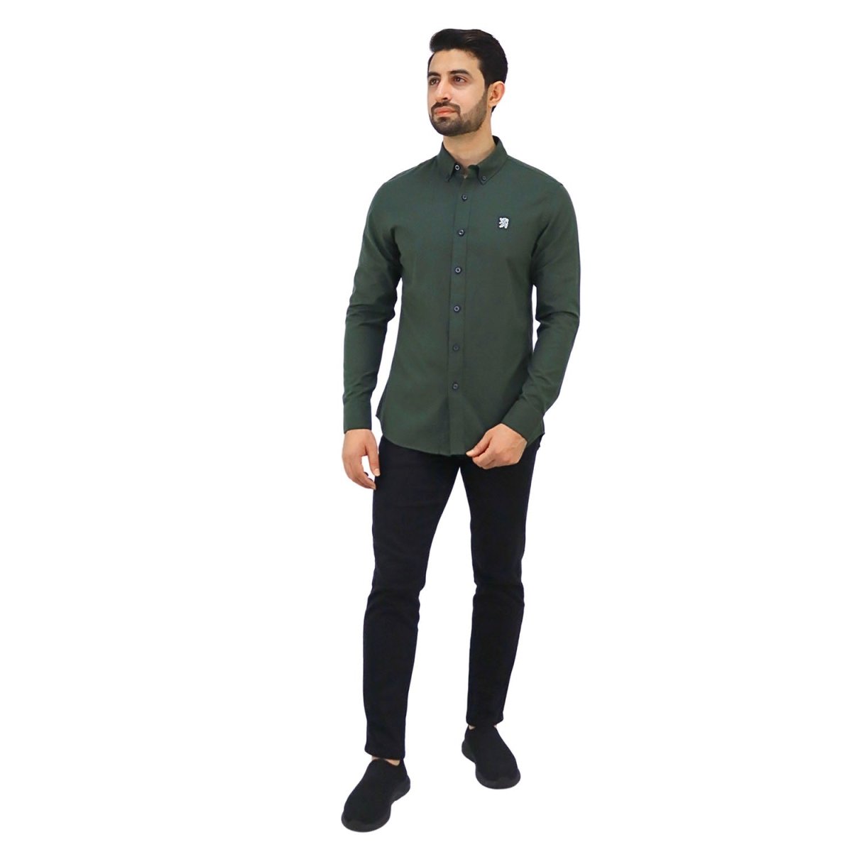 Giordano Men's Cotton Oxford Full Opening Long Sleeve Slim Fit Shirt - Premium Shirts