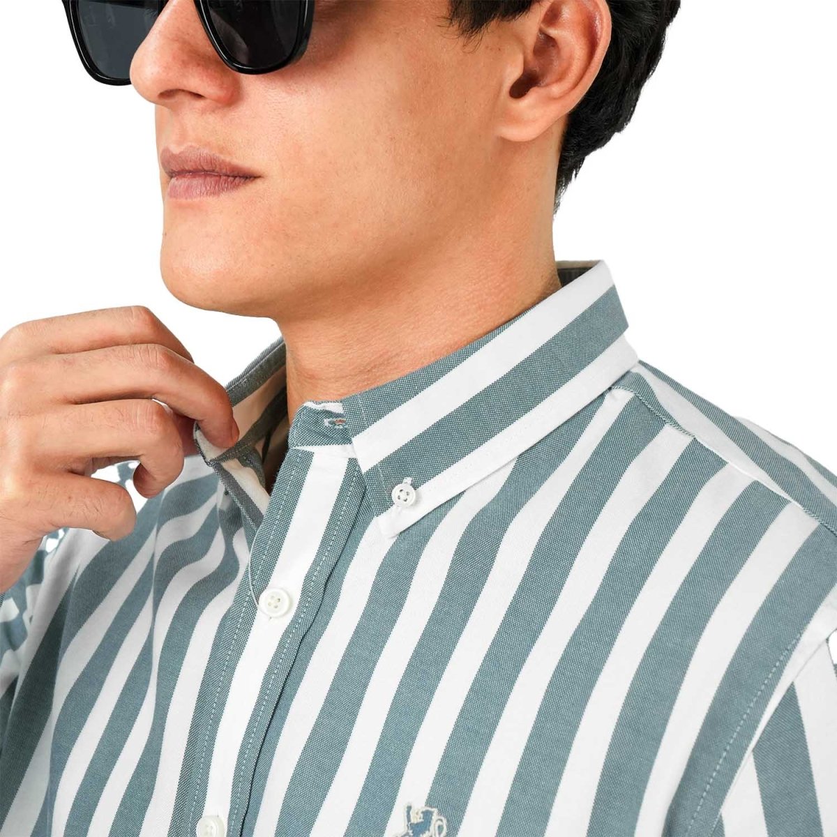 Giordano Men's Cotton Oxford Full Opening Long Sleeve Slim Fit Shirt - Premium Shirts