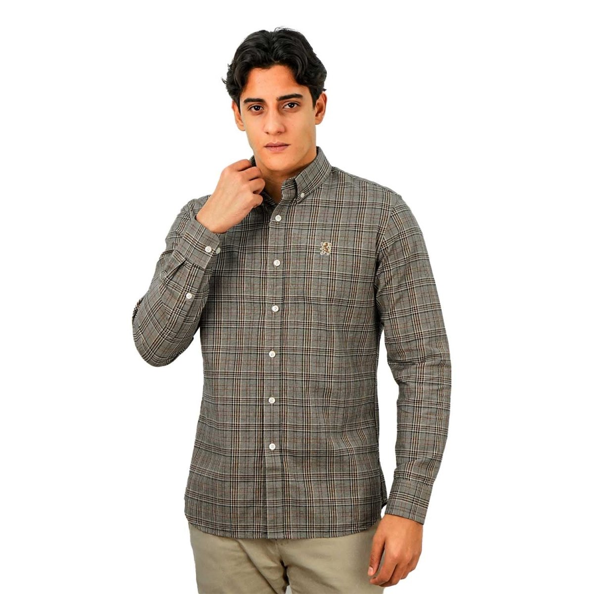 Giordano Men's Cotton Oxford Full Opening Long Sleeve Slim Fit Shirt - Premium Shirts