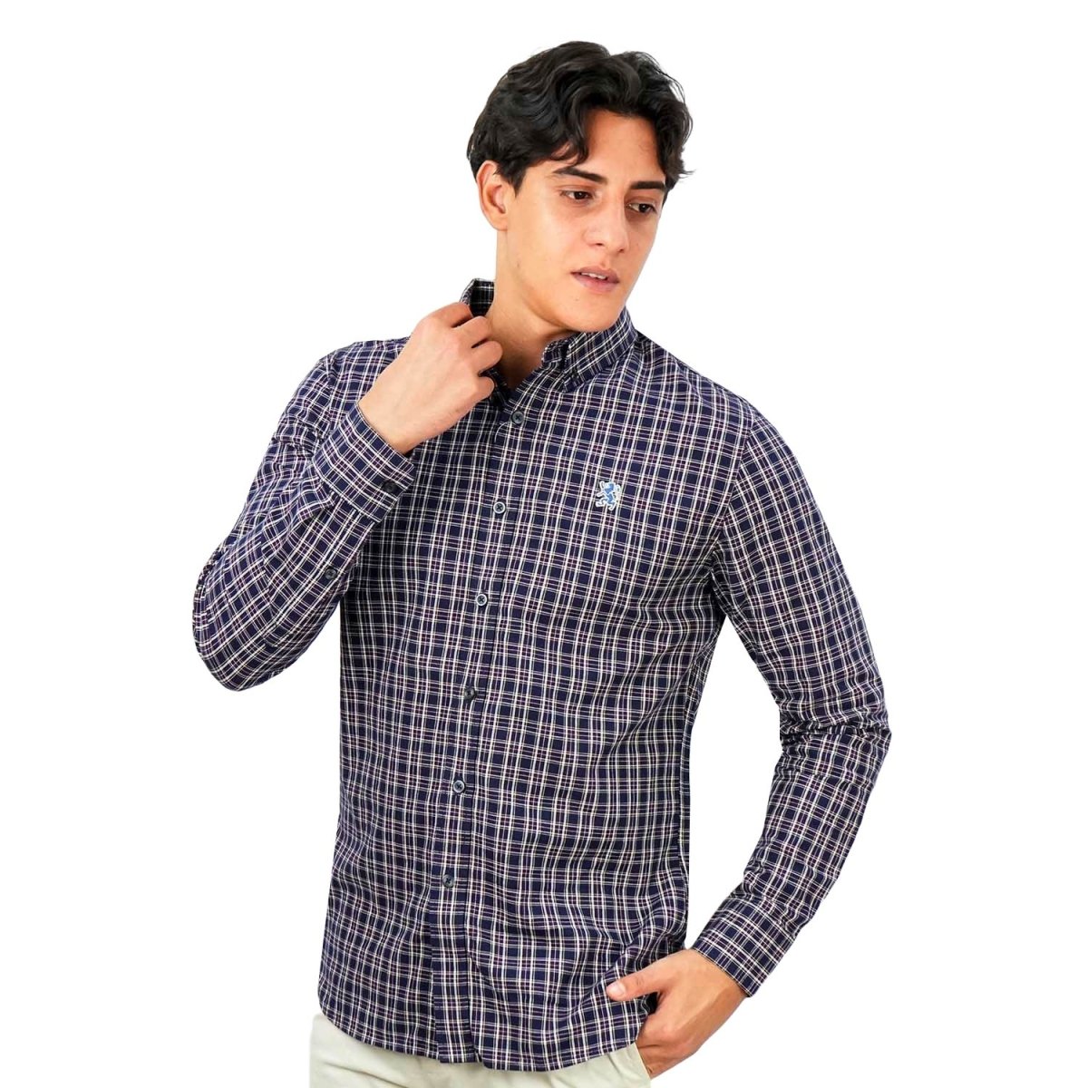 Giordano Men's Cotton Oxford Full Opening Long Sleeve Slim Fit Shirt - Premium Shirts