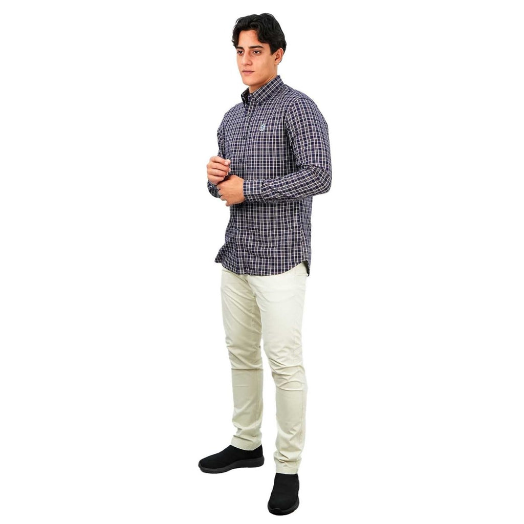 Giordano Men's Cotton Oxford Full Opening Long Sleeve Slim Fit Shirt - Premium Shirts
