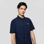 Giordano Men’s Cotton Oxford Slim Fit Short-Sleeve Shirt with Embroidery - Premium Shirts