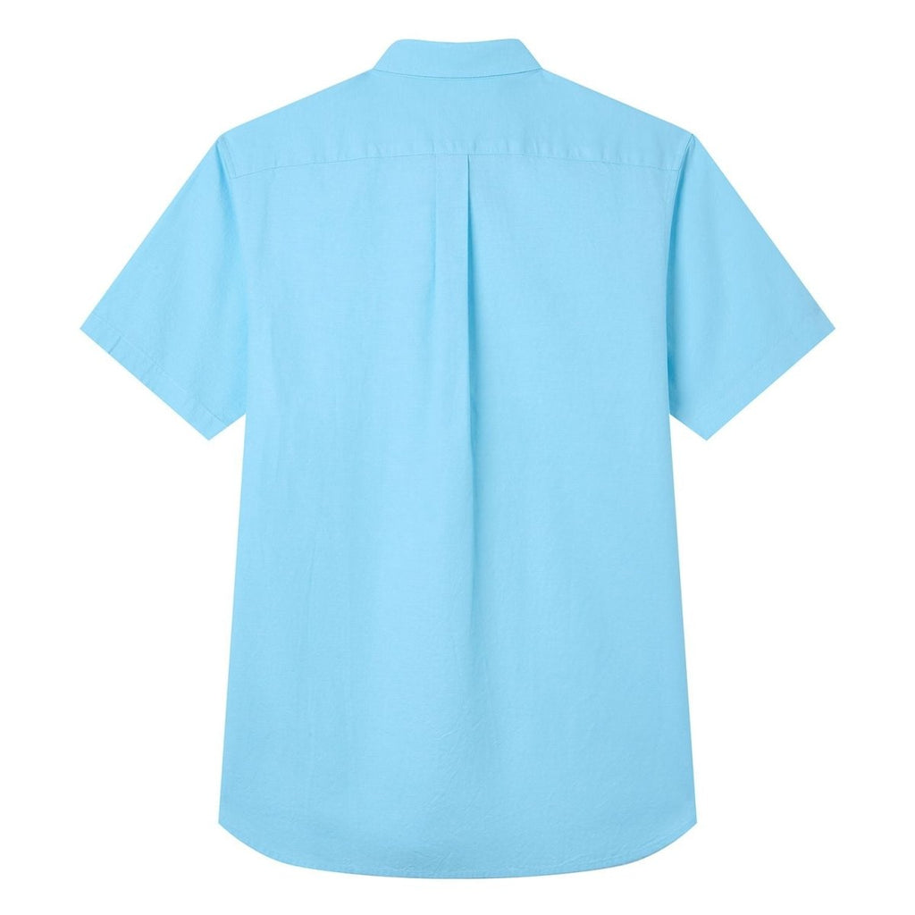 Giordano Men’s Cotton Oxford Slim Fit Short-Sleeve Shirt with Embroidery - Premium Shirts