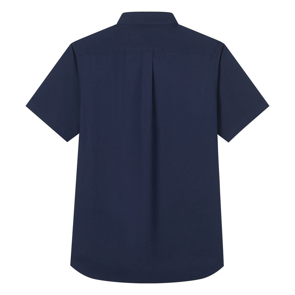 Giordano Men’s Cotton Oxford Slim Fit Short-Sleeve Shirt with Embroidery - Premium Shirts