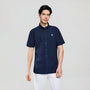Giordano Men’s Cotton Oxford Slim Fit Short-Sleeve Shirt with Embroidery - Premium Shirts
