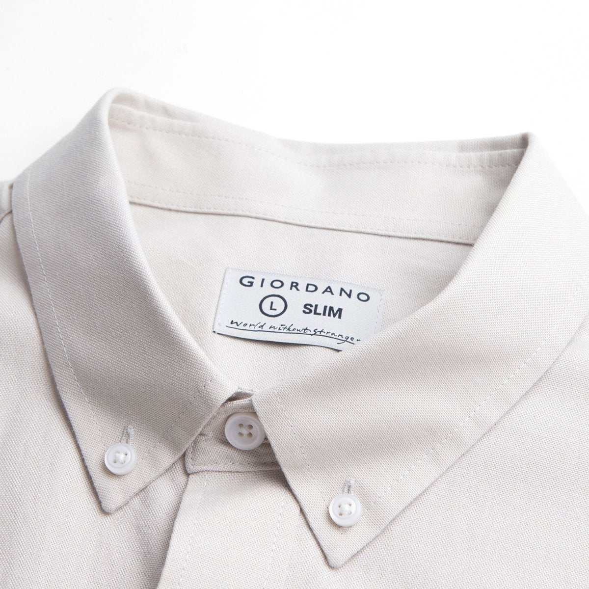 Giordano Men’s Cotton Oxford Slim Fit Short-Sleeve Shirt with Embroidery - Premium Shirts