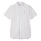 Giordano Men’s Cotton Oxford Slim Fit Short-Sleeve Shirt with Embroidery - Premium Shirts