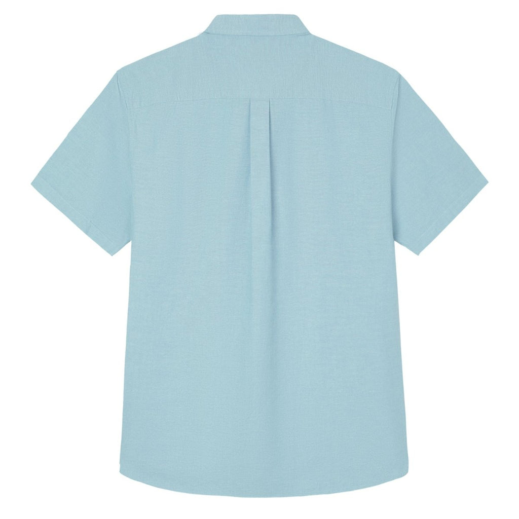 Giordano Men’s Cotton Oxford Slim Fit Short-Sleeve Shirt with Embroidery - Premium Shirts