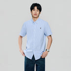 Giordano Men’s Cotton Oxford Slim Fit Short-Sleeve Shirt with Embroidery - Premium Shirts