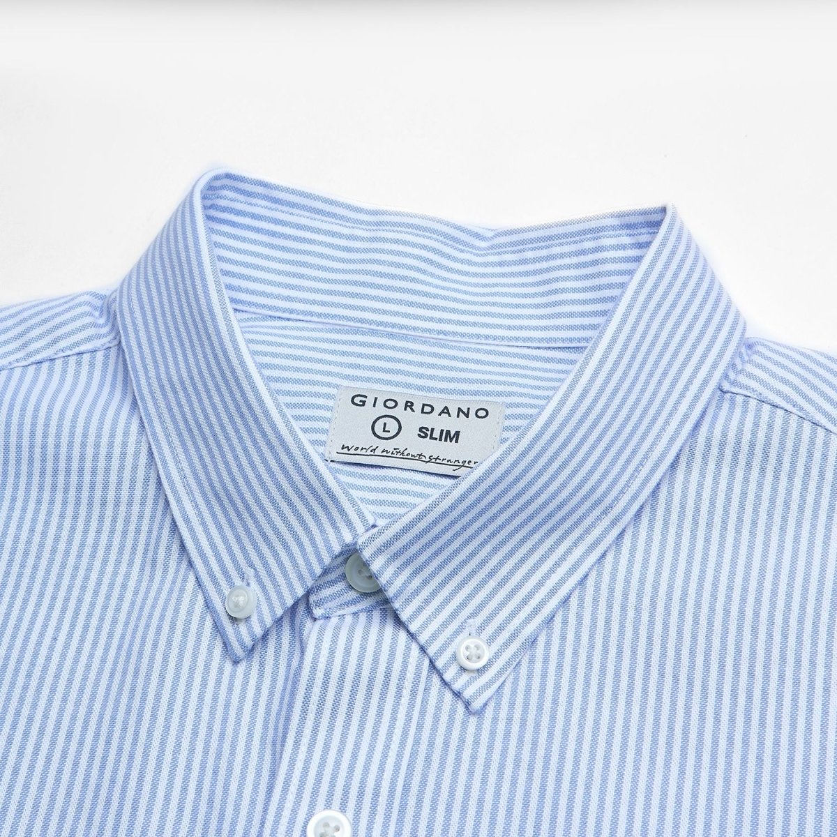 Giordano Men’s Cotton Oxford Slim Fit Short-Sleeve Shirt with Embroidery - Premium Shirts