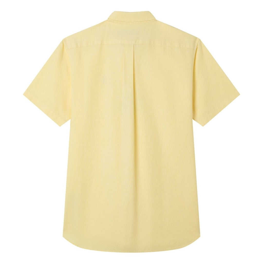 Giordano Men’s Cotton Oxford Slim Fit Short-Sleeve Shirt with Embroidery - Premium Shirts