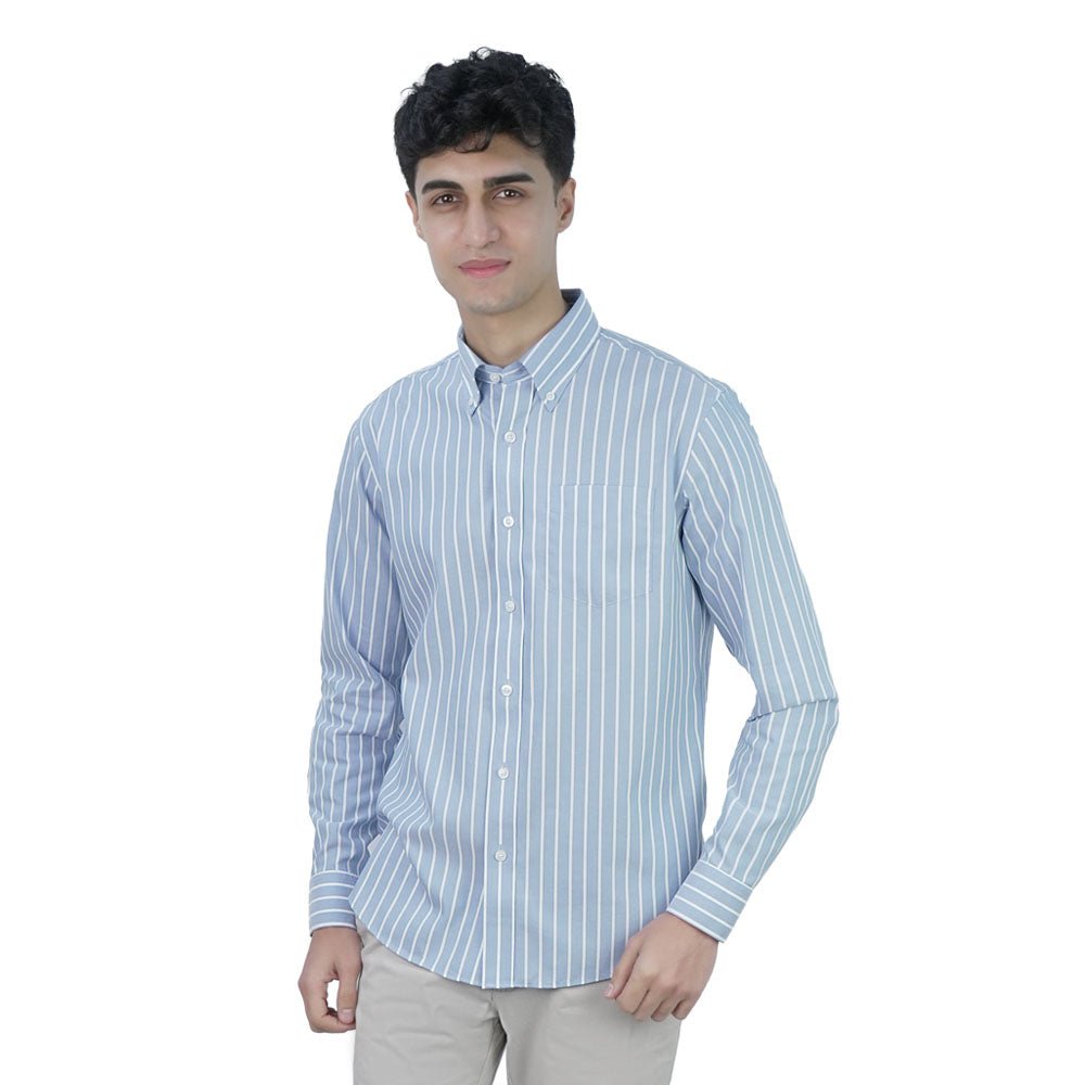Giordano Men’s Cotton Oxford Wrinkle Free Long-Sleeve Shirt - Premium Shirts