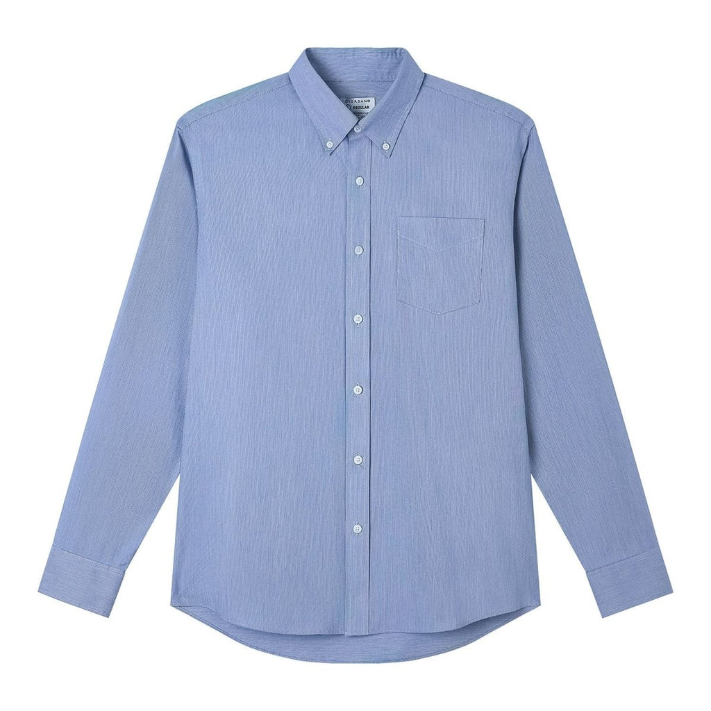 Giordano Men’s Cotton Oxford Wrinkle Free Long - Sleeve Shirt - first_variant_option_2 Premium Shirts for Giordano