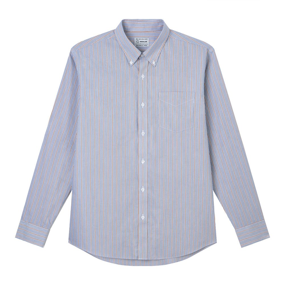 Giordano Men's Cotton Oxford Wrinkle Free Long-Sleeve Shirt - Premium Shirts