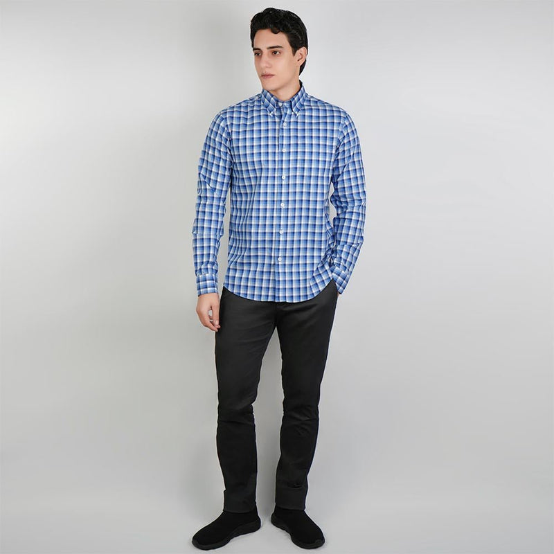 Giordano Men’s Cotton Oxford Wrinkle Free Long-Sleeve Shirt - Premium Shirts