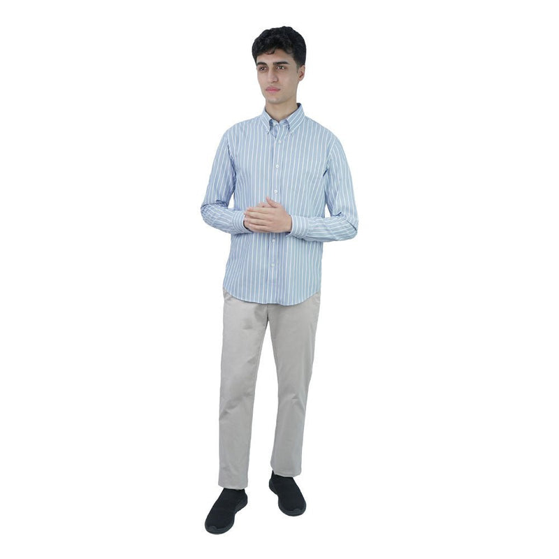 Giordano Men’s Cotton Oxford Wrinkle Free Long-Sleeve Shirt - Premium Shirts