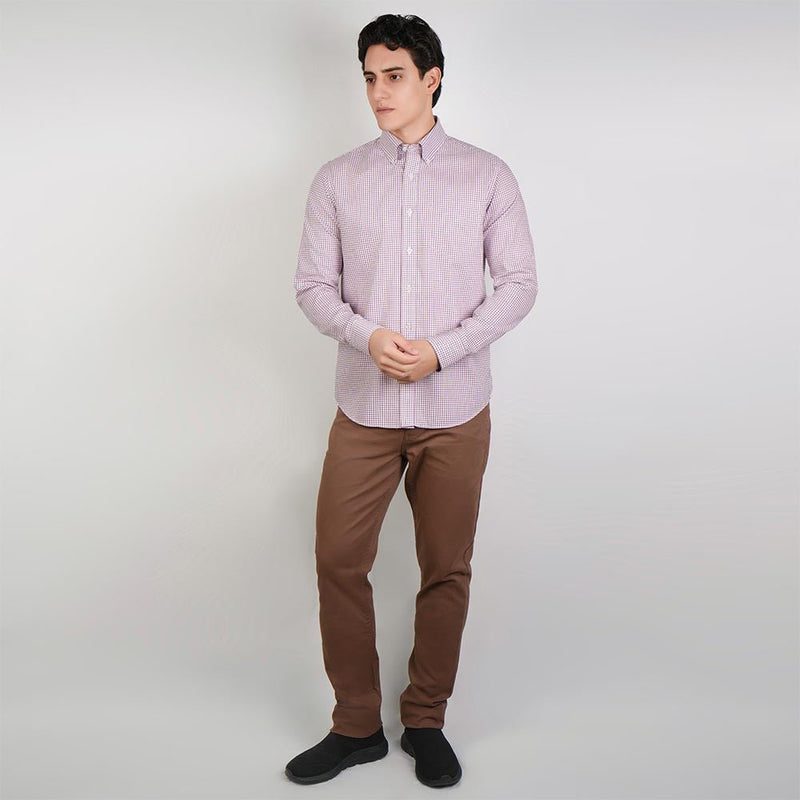 Giordano Men’s Cotton Oxford Wrinkle Free Long-Sleeve Shirt - Premium Shirts