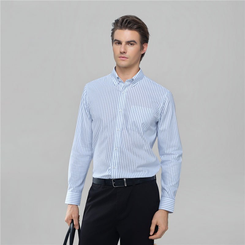 Giordano Men's Cotton Oxford Wrinkle Free Long - Sleeve Shirt - first_variant_option_2 Premium Shirt for Giordano