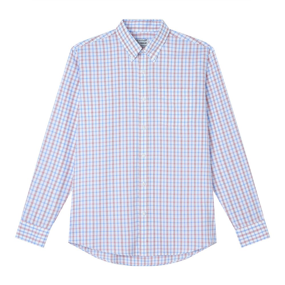 Giordano Men's Cotton Oxford Wrinkle Free Long - Sleeve Shirt - first_variant_option_2 Premium Shirt for Giordano