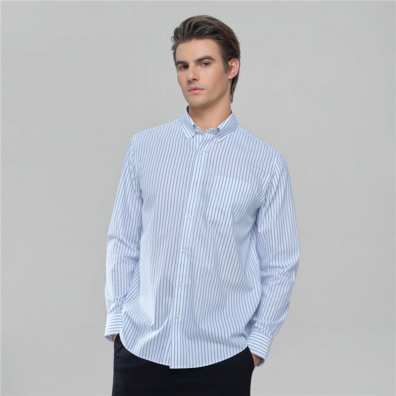 Giordano Men's Cotton Oxford Wrinkle Free Long - Sleeve Shirt - first_variant_option_2 Premium Shirt for Giordano