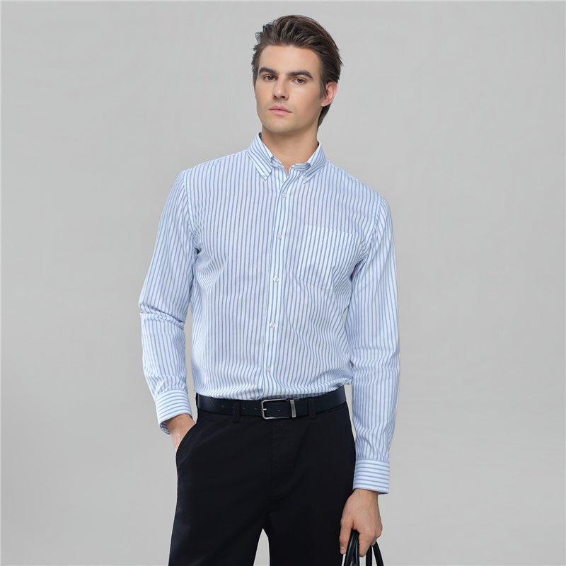 Giordano Men's Cotton Oxford Wrinkle Free Long - Sleeve Shirt - first_variant_option_2 Premium Shirt for Giordano