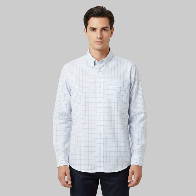 Men’s Cotton Oxford Wrinkle Free Long-Sleeve Shirt