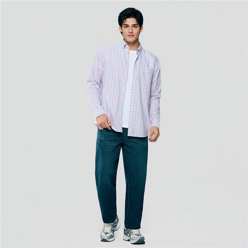 Giordano Men's Cotton Oxford Wrinkle Free Long - Sleeve Shirt - first_variant_option_2 Premium Shirt for Giordano