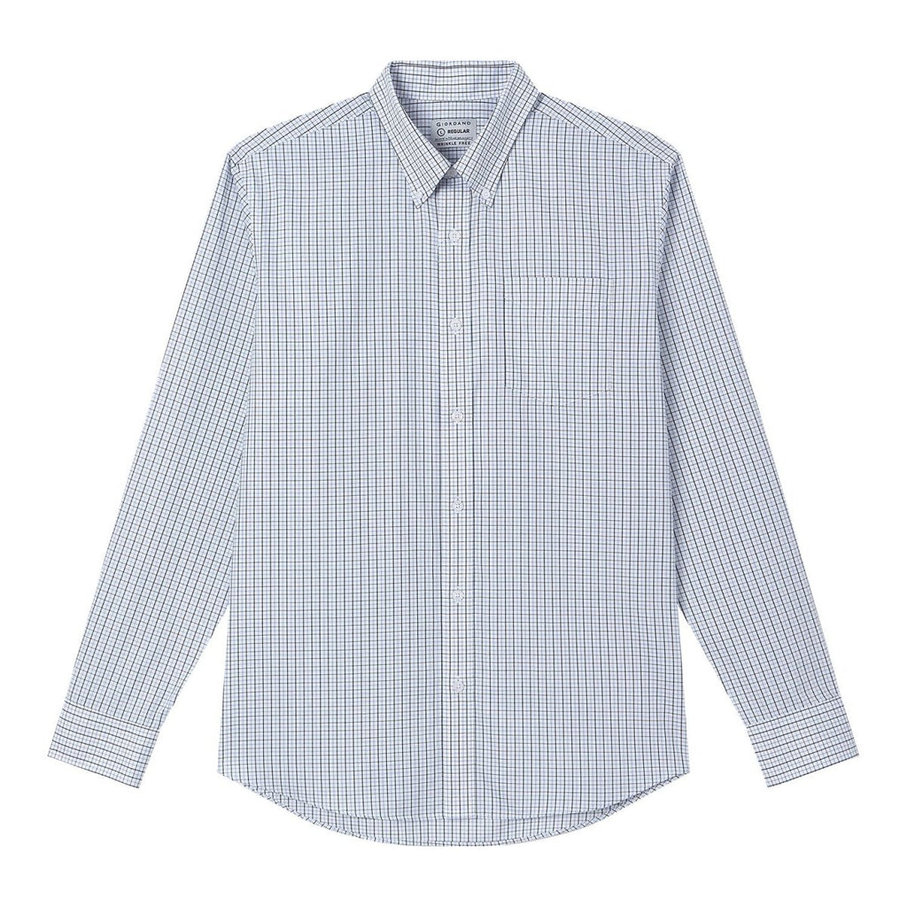 Giordano Men’s Cotton Oxford Wrinkle Free Long-Sleeve Shirt - Premium Shirts