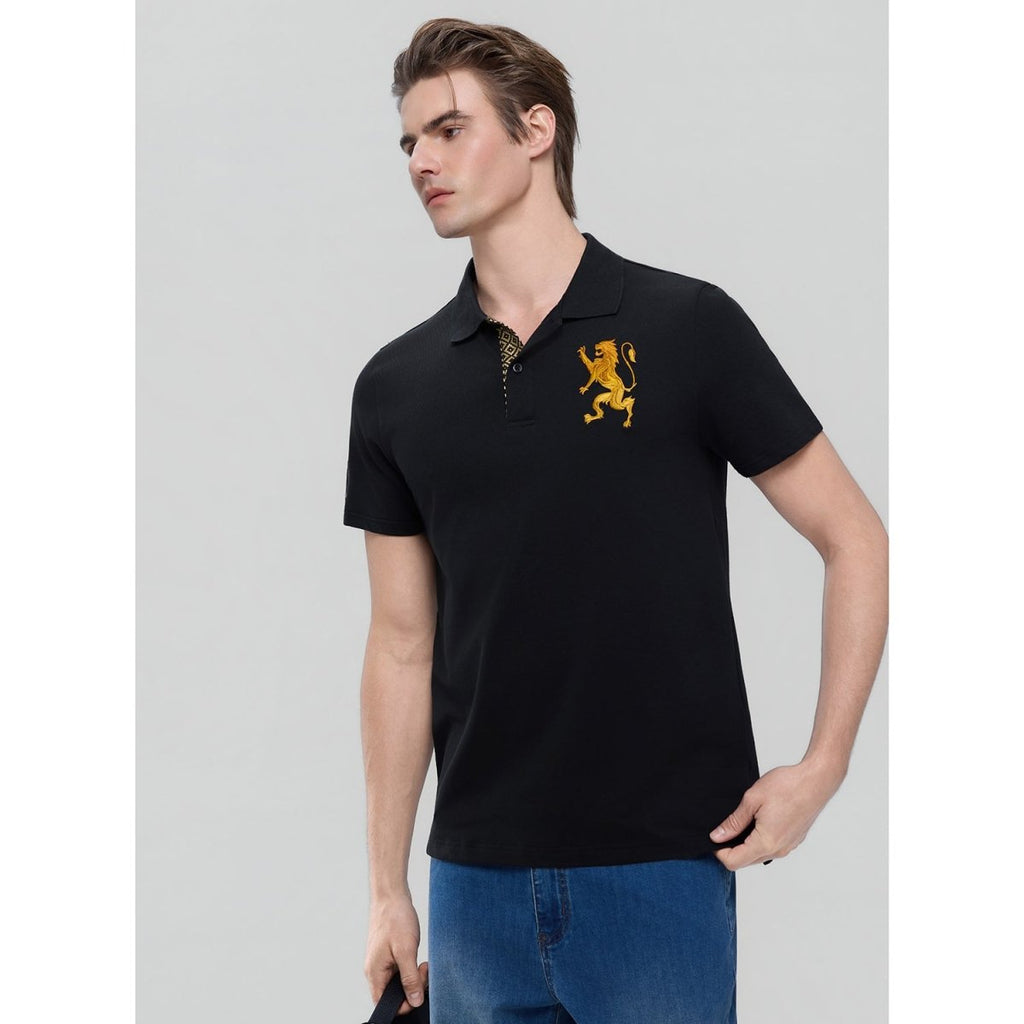 Giordano Men’s Cotton Pique Polo with 3D Lion Embroidery - first_variant_option_2 Premium Polo for Giordano