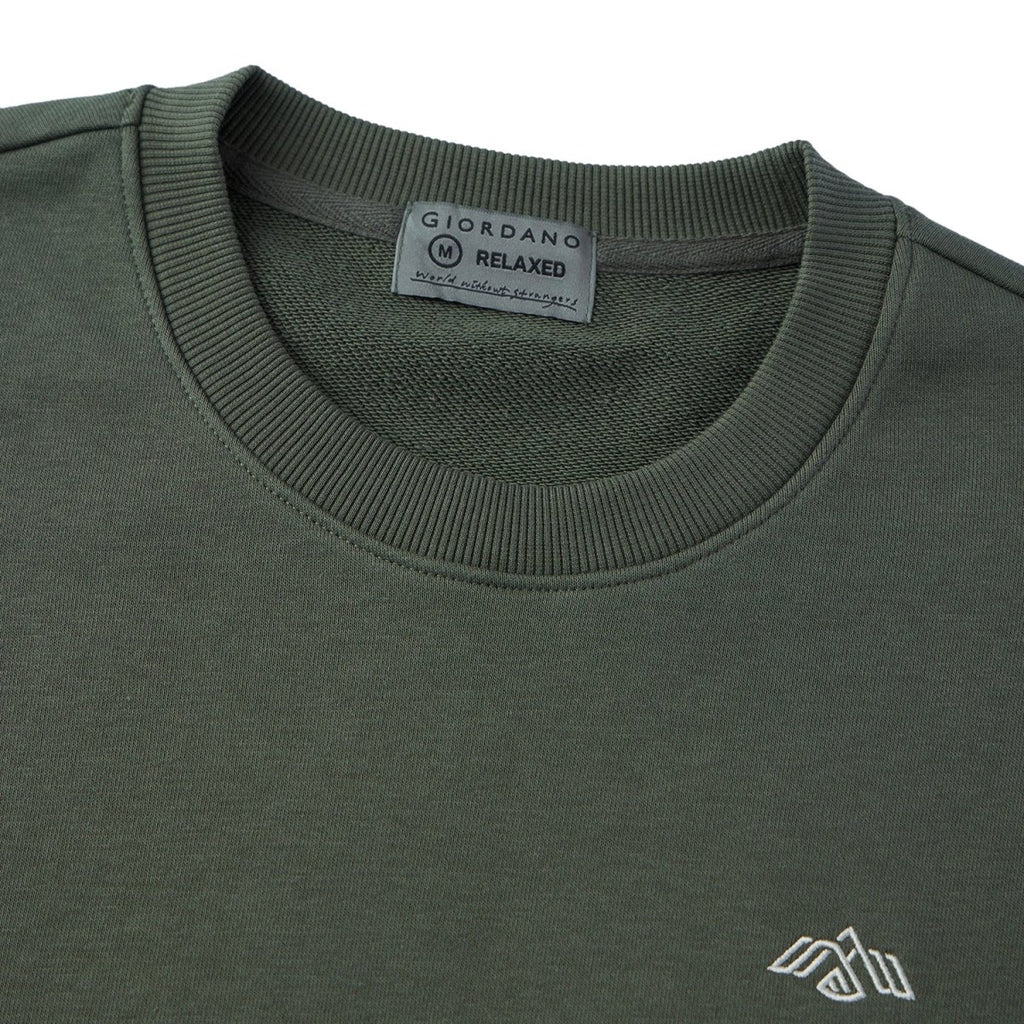 Giordano Men's Cotton Polyester French Terry Crew Neck Sweatshirt - Premium Sweatshirts