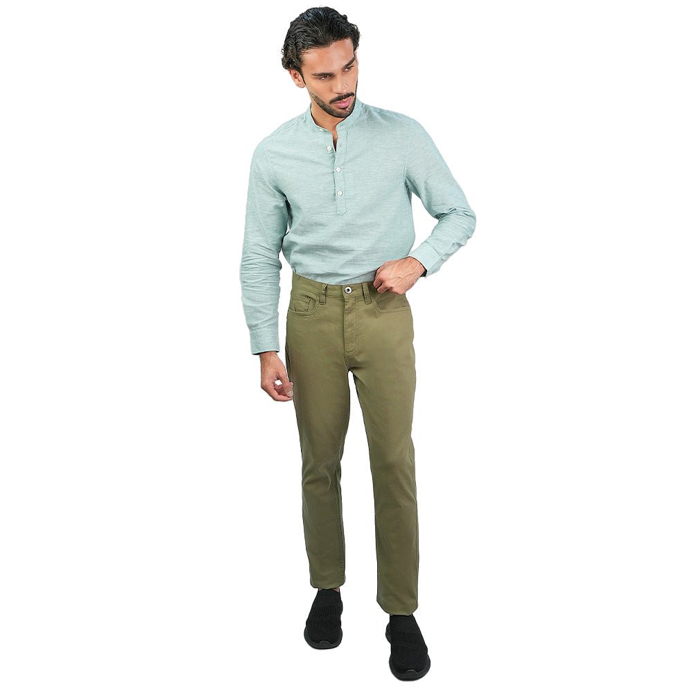 Giordano Men’s Cotton Regular Taper Stretch Twill Khakis - first_variant_option_2 Premium Pants for Giordano