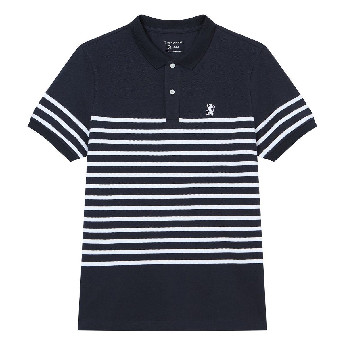 Giordano Men's Cotton Slim Fit Stripe Polo - first_variant_option_2 Premium Polo for Giordano