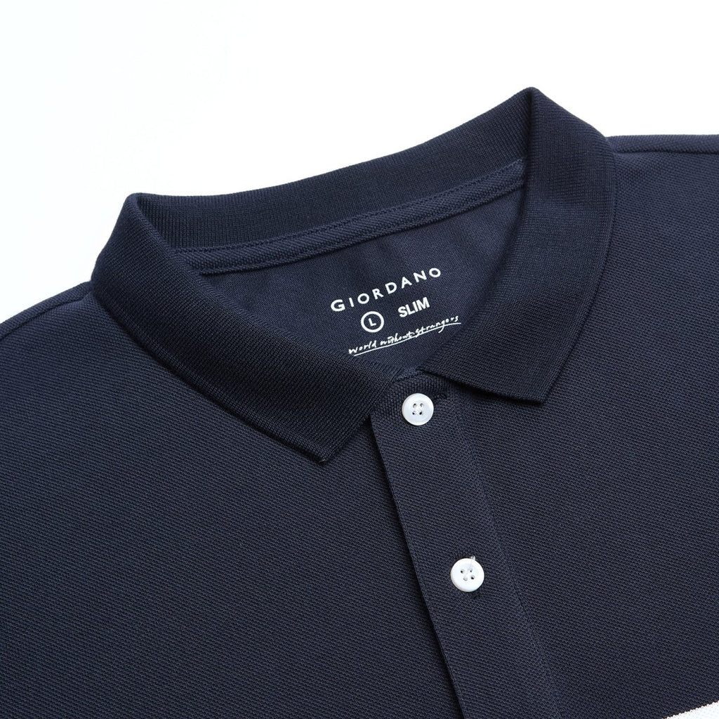Giordano Men's Cotton Slim Fit Stripe Polo - first_variant_option_2 Premium Polo for Giordano