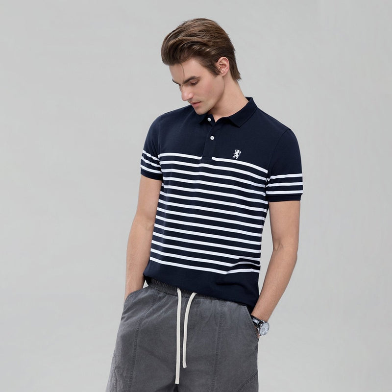 Giordano Men's Cotton Slim Fit Stripe Polo - first_variant_option_2 Premium Polo for Giordano