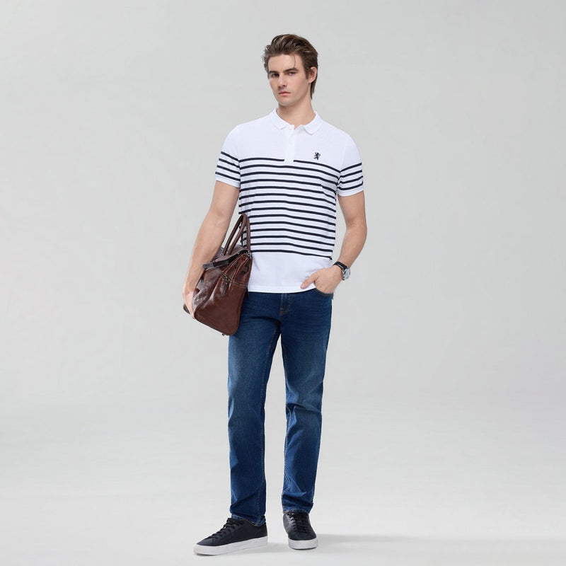 Giordano Men's Cotton Slim Fit Stripe Polo - first_variant_option_2 Premium Polo for Giordano