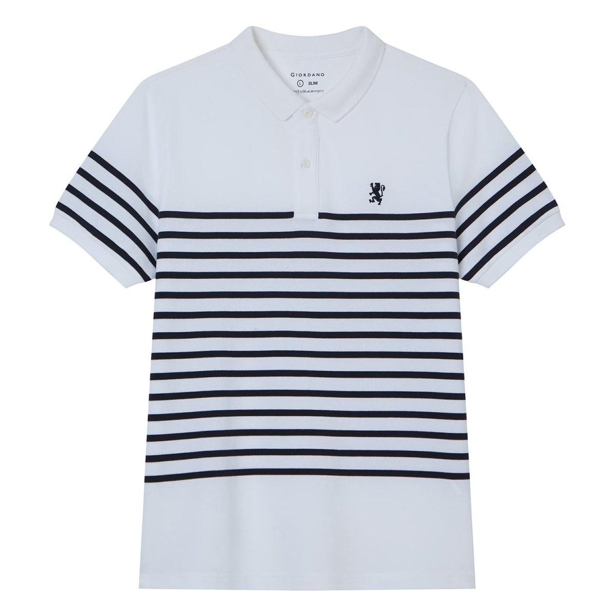 Giordano Men's Cotton Slim Fit Stripe Polo - first_variant_option_2 Premium Polo for Giordano