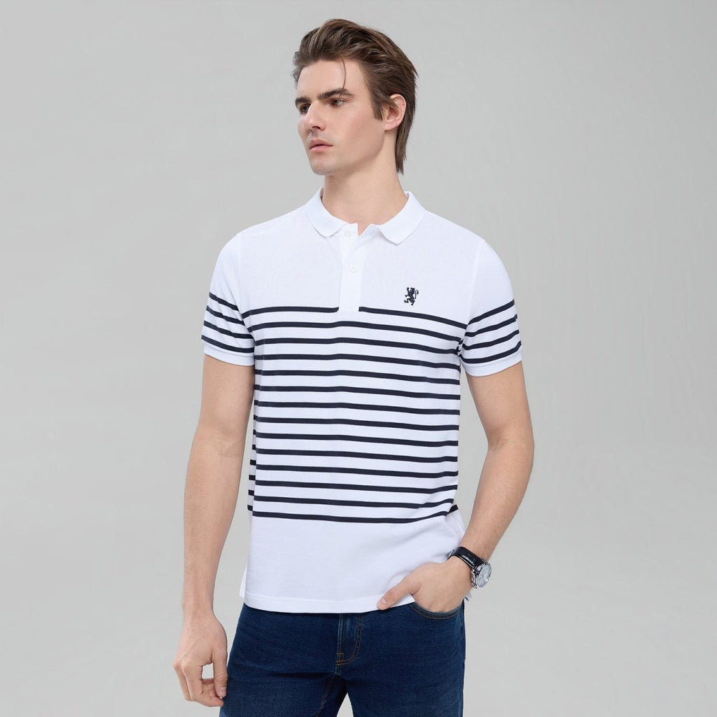 Giordano Men's Cotton Slim Fit Stripe Polo - first_variant_option_2 Premium Polo for Giordano