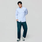 Giordano Men’s Cotton Slim Oxford Shirt with Embroidery - Premium Shirts