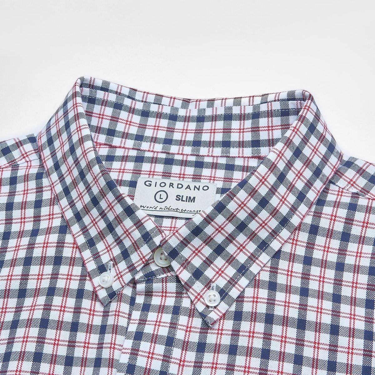 Giordano Men’s Cotton Slim Oxford Shirt with Embroidery - Premium Shirts