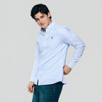 Giordano Men’s Cotton Slim Oxford Shirt with Embroidery - Premium Shirts