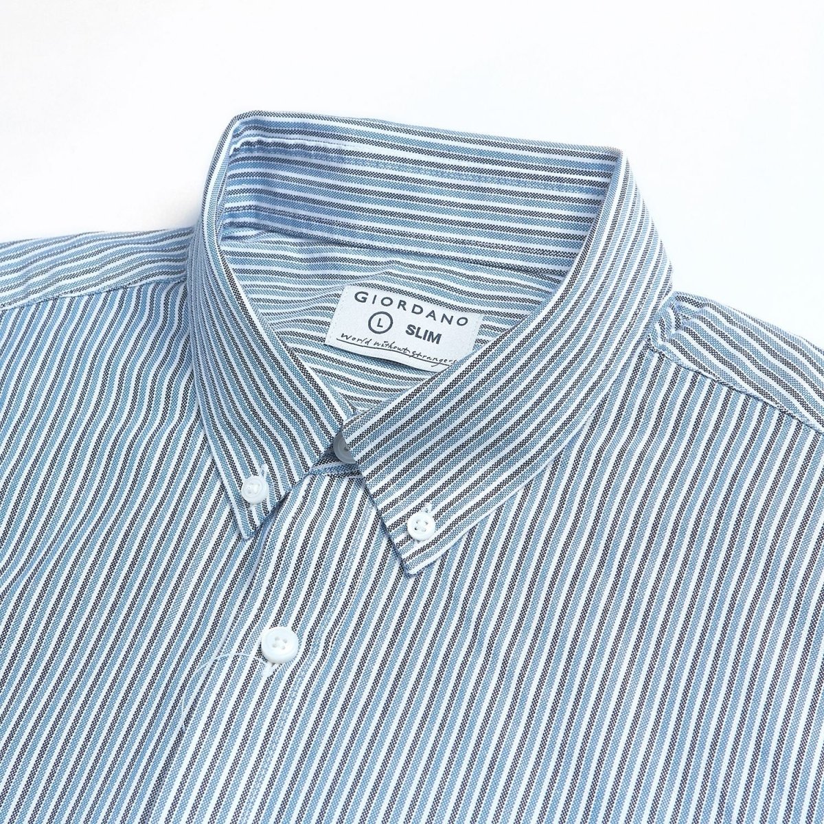 Giordano Men’s Cotton Slim Oxford Shirt with Embroidery - Premium Shirts
