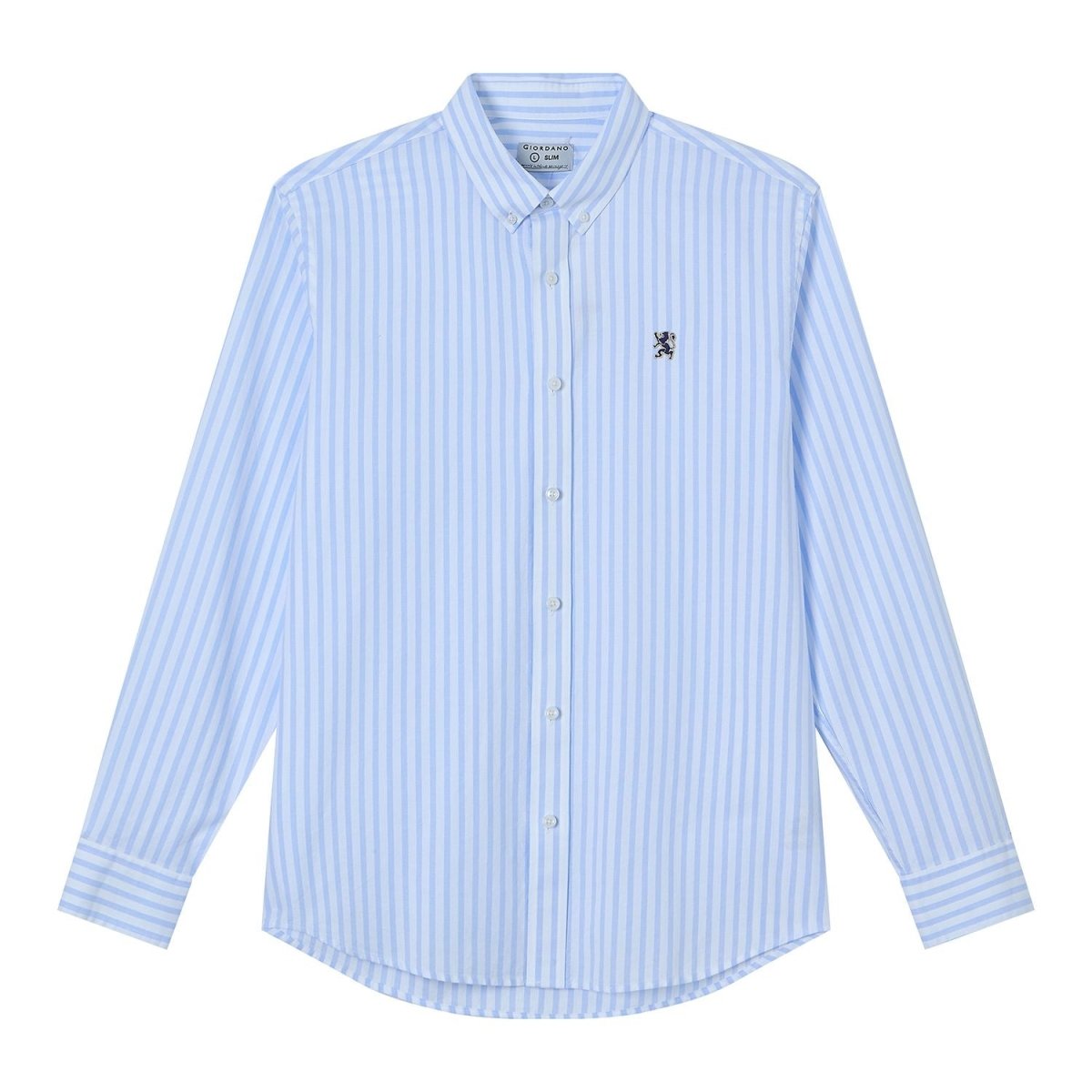 Giordano Men’s Cotton Slim Oxford Shirt with Embroidery - Premium Shirts