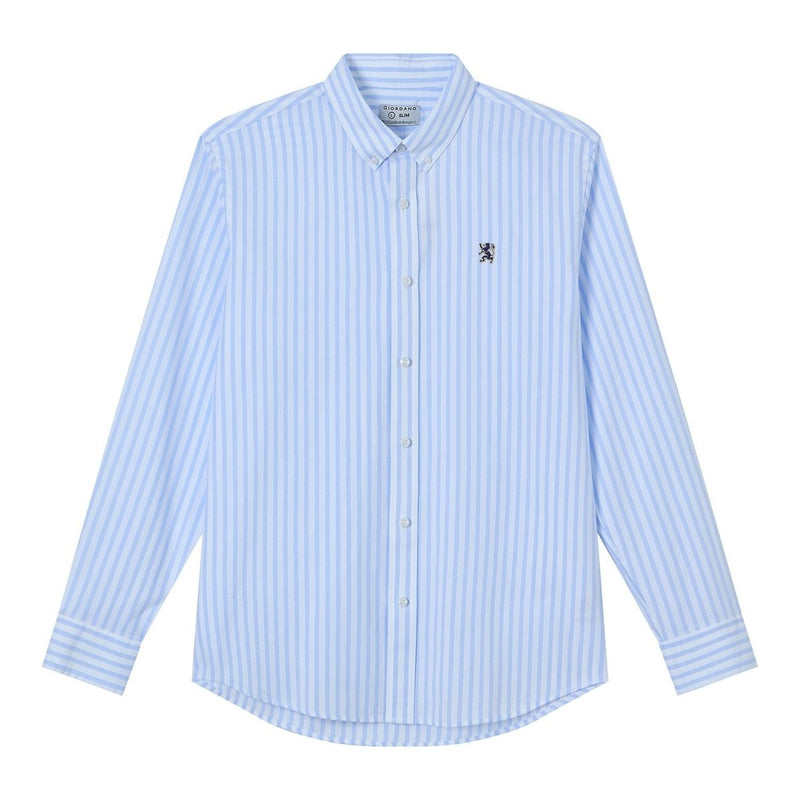 Giordano Men’s Cotton Slim Oxford Shirt with Embroidery - first_variant_option_2 Premium Shirts for Giordano
