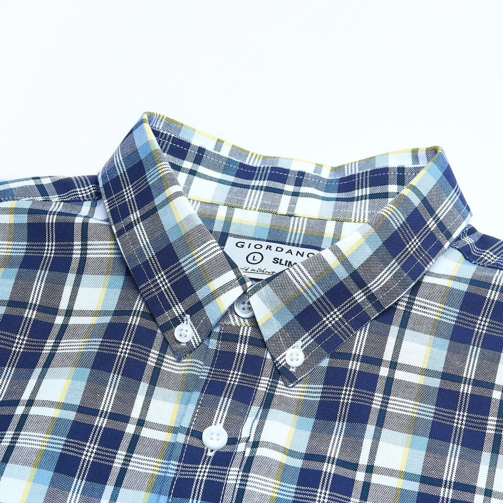 Giordano Men’s Cotton Slim Oxford Shirt with Embroidery - first_variant_option_2 Premium Shirts for Giordano