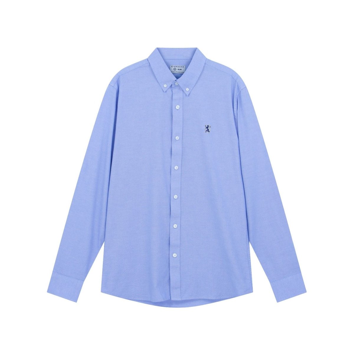 Giordano Men’s Cotton Slim Oxford Shirt with Embroidery - Premium Shirts