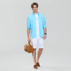 Giordano Men’s Cotton Slim Oxford Shirt with Embroidery - Premium Shirts