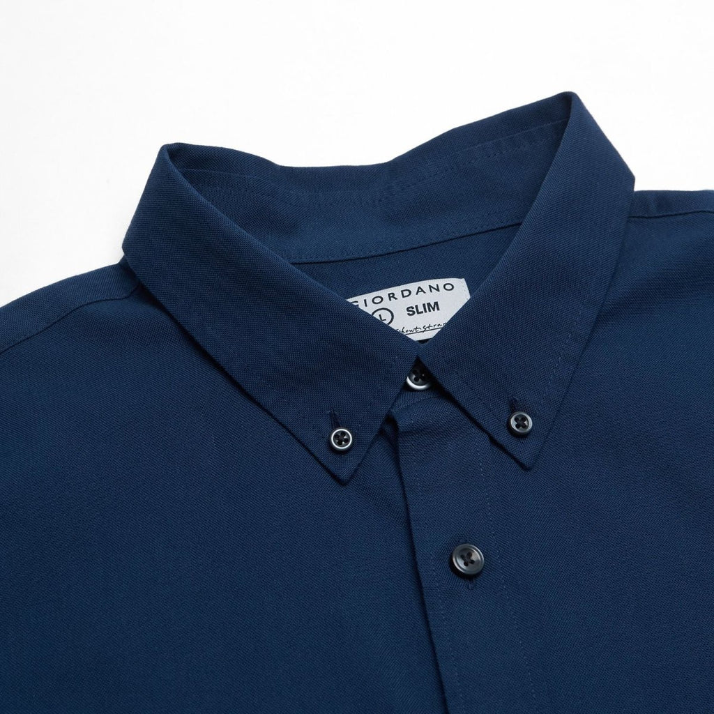 Giordano Men’s Cotton Slim Oxford Shirt with Embroidery - first_variant_option_2 Premium Shirts for Giordano
